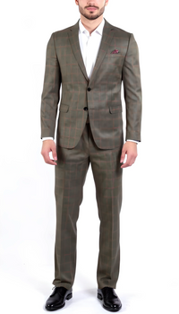 THE WINDSOR CHECK MENS 2 BUTTON SLIM FIT SUIT