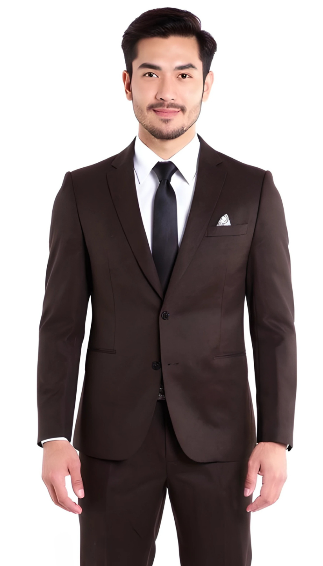 Belmont Notch Lapel Tweed Rich Brown Suit With Peak Stiching.