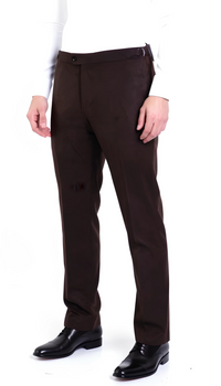 Belmont Notch Lapel Tweed Rich Brown Suit With Peak Stiching.