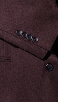 Belmont Notch Lapel Tweed Rich Brown Suit With Peak Stiching.