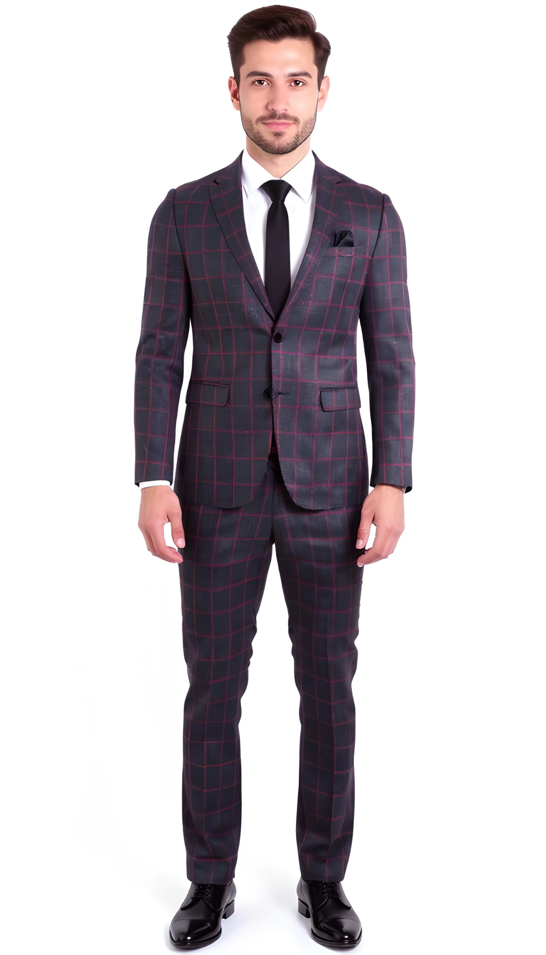 THE WINDSOR CHECK MENS 2 BUTTON SLIM FIT SUIT
