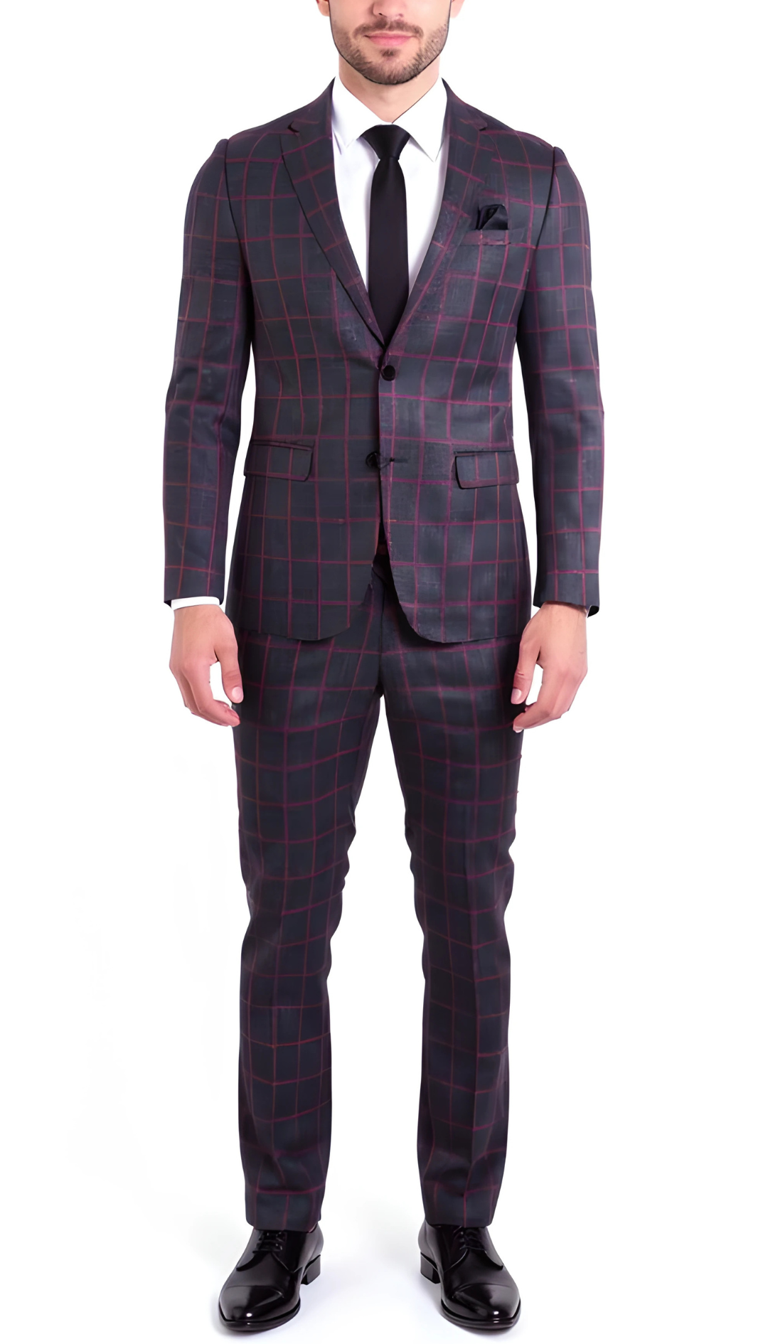 THE WINDSOR CHECK MENS 2 BUTTON SLIM FIT SUIT