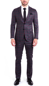 THE WINDSOR CHECK MENS 2 BUTTON SLIM FIT SUIT