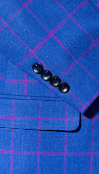 The Kingston Mens Blue Checker Slim Fit 3 Piece Suit