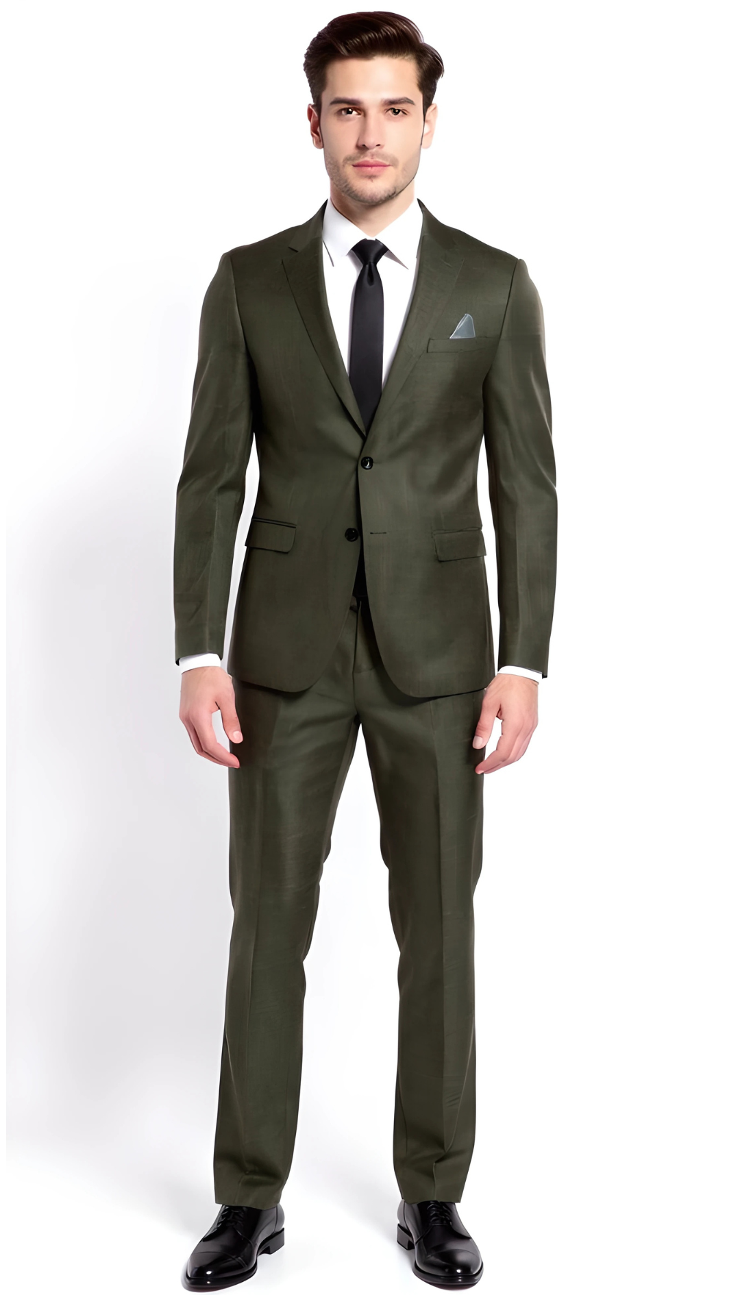 Ferrecci Harwin Mens Hunter Green Textured Tweed Suit.