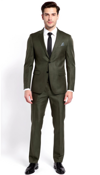 Ferrecci Harwin Mens Hunter Green Textured Tweed Suit.