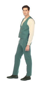 Men's Hunter Green Grant Double Breasted Seersucker Vest
