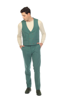 Men's Hunter Green Grant Double Breasted Seersucker Vest