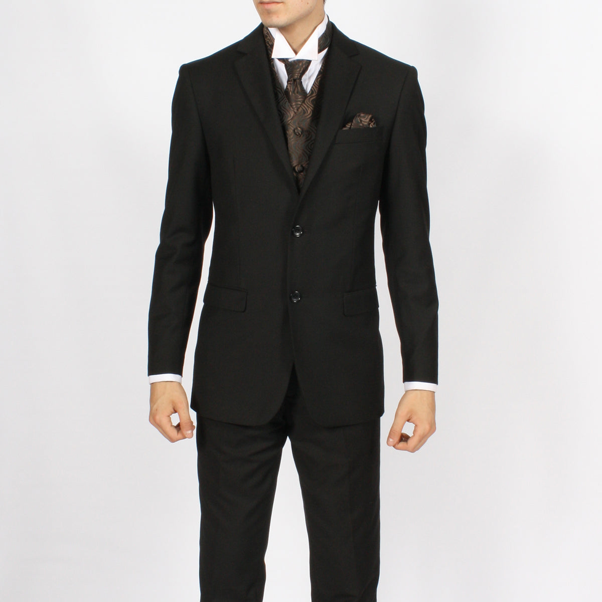 Ferrecci Mens PV150 - Brown with Black Back Adjustable Vest Set