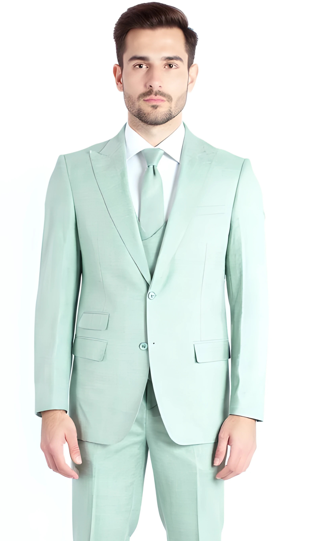 Rockford Hunter Green Peak Lapel Double Breasted Suit - Slim Fit