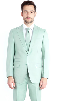 Rockford Hunter Green Peak Lapel Double Breasted Suit - Slim Fit