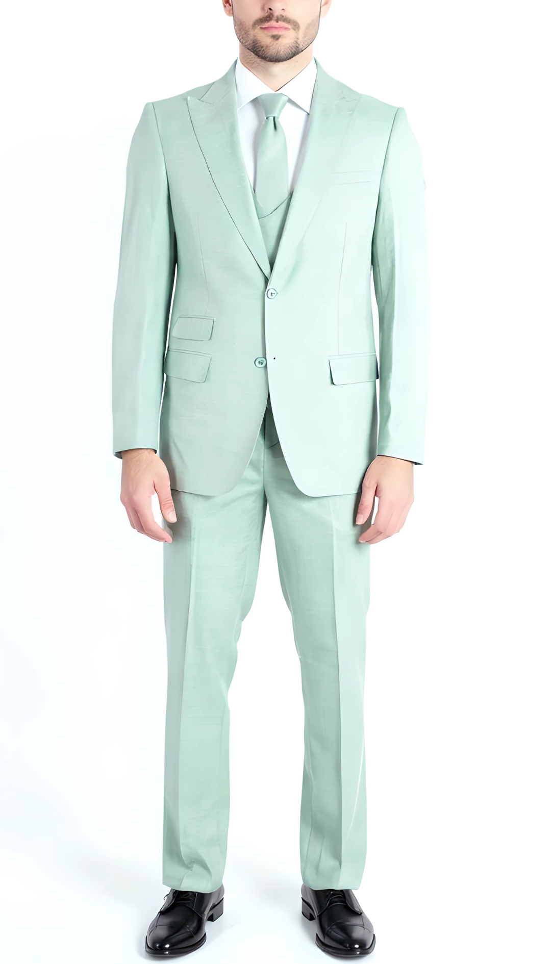 Rockford Hunter Green Peak Lapel Double Breasted Suit - Slim Fit