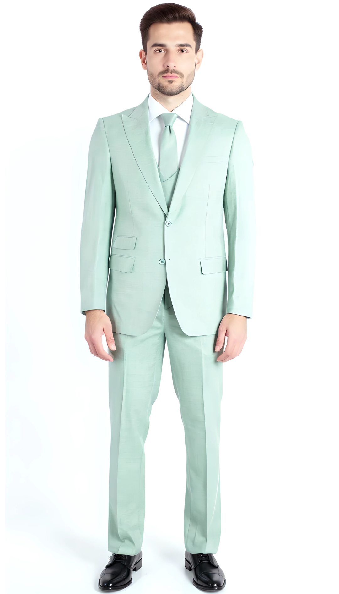 Rockford Hunter Green Peak Lapel Double Breasted Suit - Slim Fit