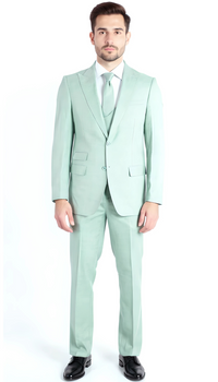 Rockford Hunter Green Peak Lapel Double Breasted Suit - Slim Fit