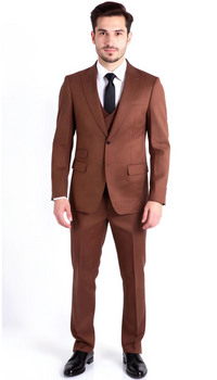 Rockford Hunter Green Peak Lapel Double Breasted Suit - Slim Fit