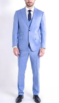 Rockford Hunter Green Peak Lapel Double Breasted Suit - Slim Fit