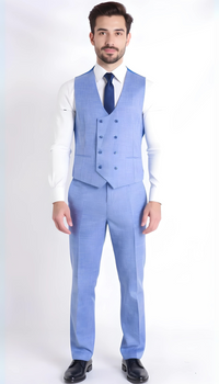 Rockford Hunter Green Peak Lapel Double Breasted Suit - Slim Fit