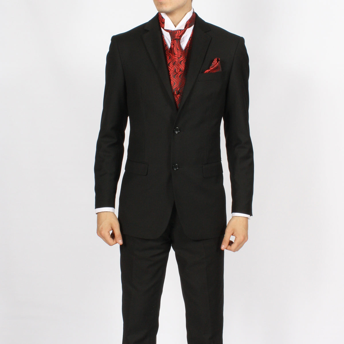 Ferrecci Mens PV150 - Red/Black with Black Back Adjustable Vest Set