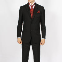 Ferrecci Mens PV150 - Red/Black with Black Back Adjustable Vest Set