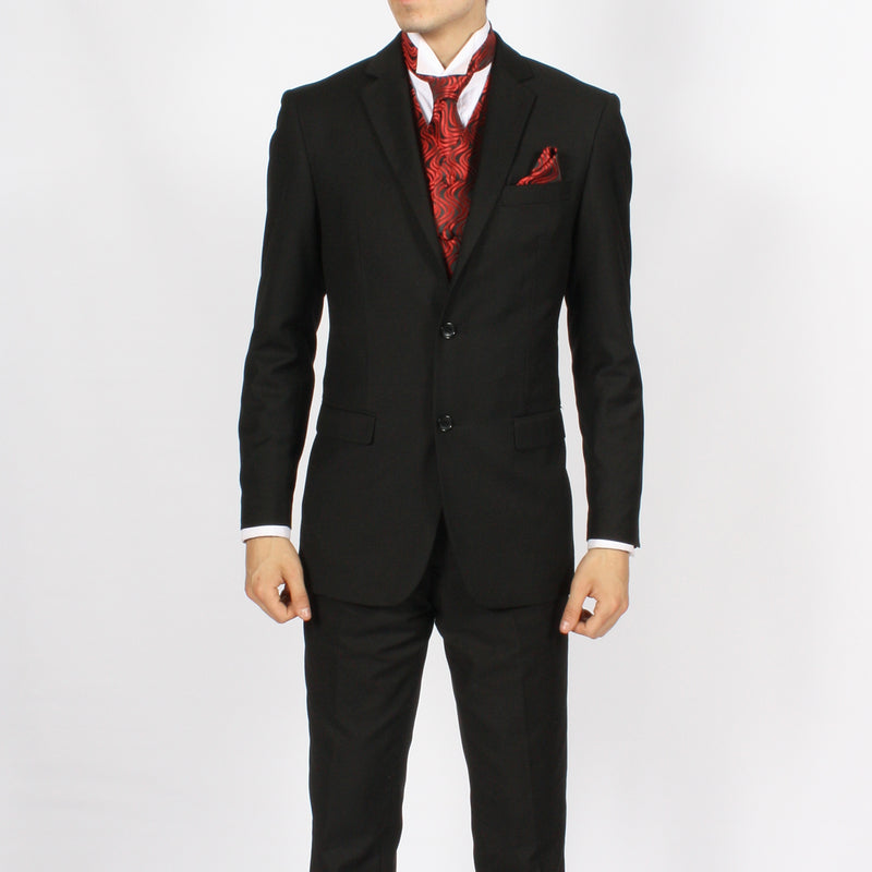 Ferrecci Mens PV150 - Red/Black with Black Back Adjustable Vest Set