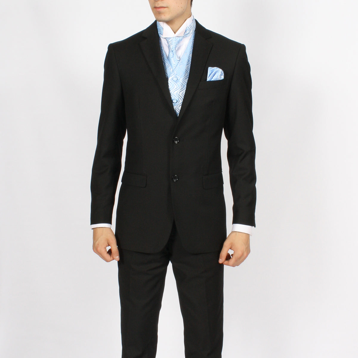 Ferrecci Mens PV150 - Sky Blue with White Back Adjustable Vest Set