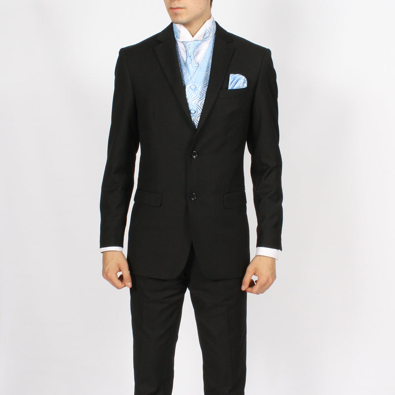 Ferrecci Mens PV150 - Sky Blue with White Back Adjustable Vest Set