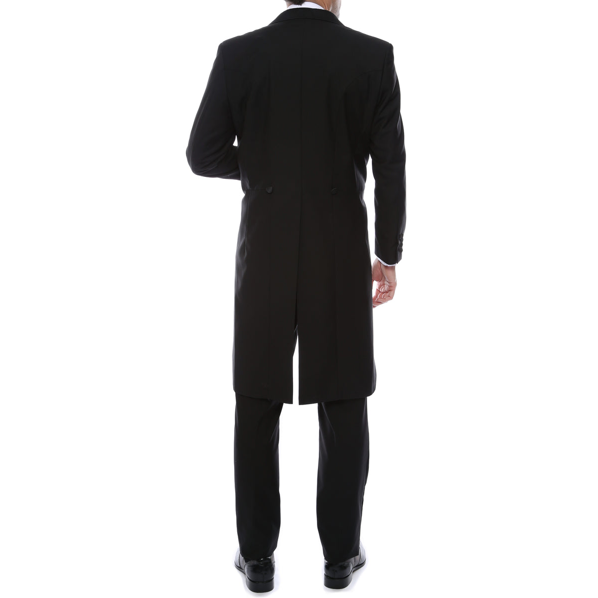 Ferrecci Men’s Regular Fit Peak Lapel Black Tailcoat Tuxedo Set