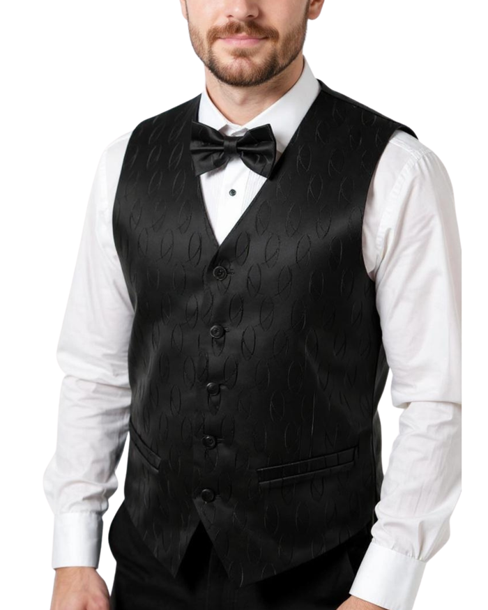 Ferrecci Mens PV100 - Black with Black Back Vest Set