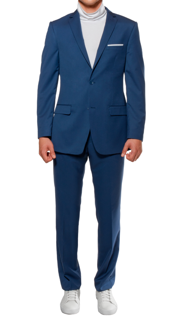 Ferrecci Mens Savannah Indigo Slim Fit 3 Piece Suit