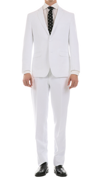 Archer White Slim Fit Notch Lapel 2 Piece Suit