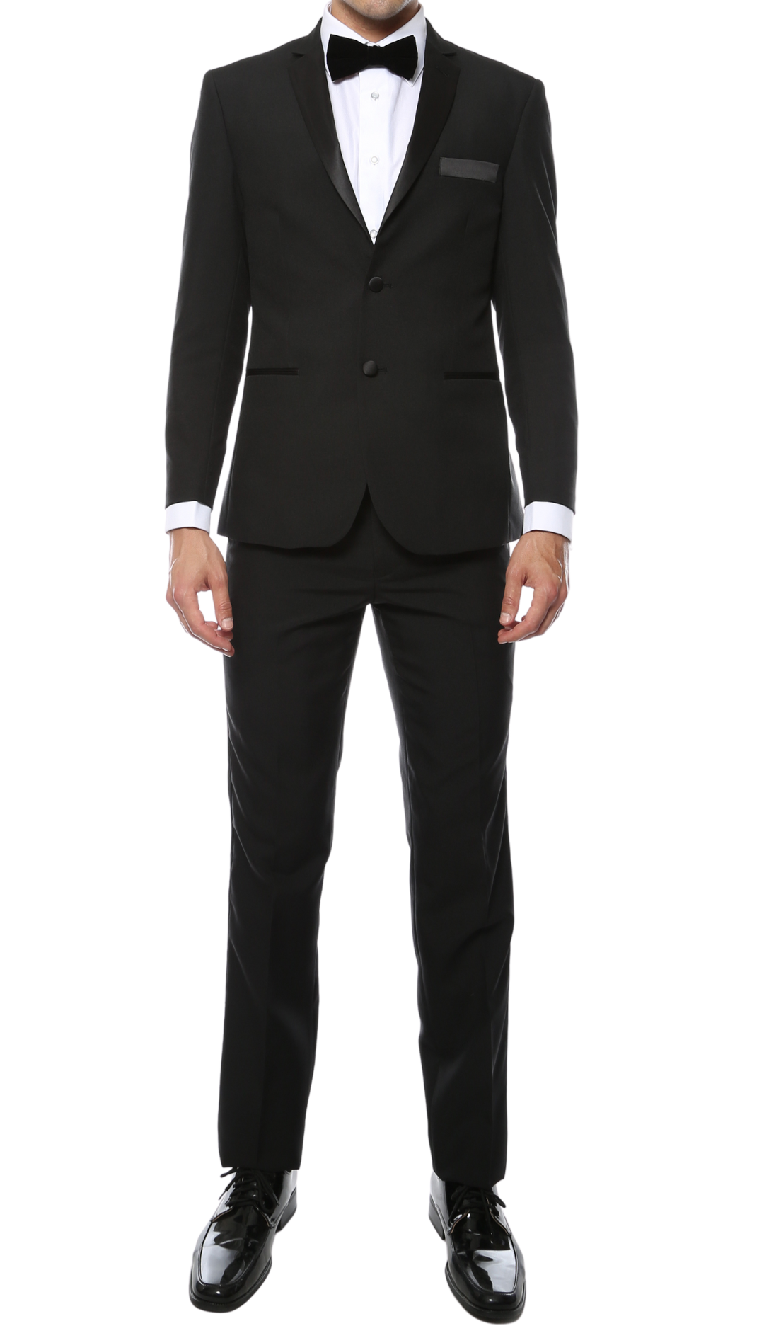Paul Lorenzo MMTUX Black Slim Fit 2pc Tuxedo