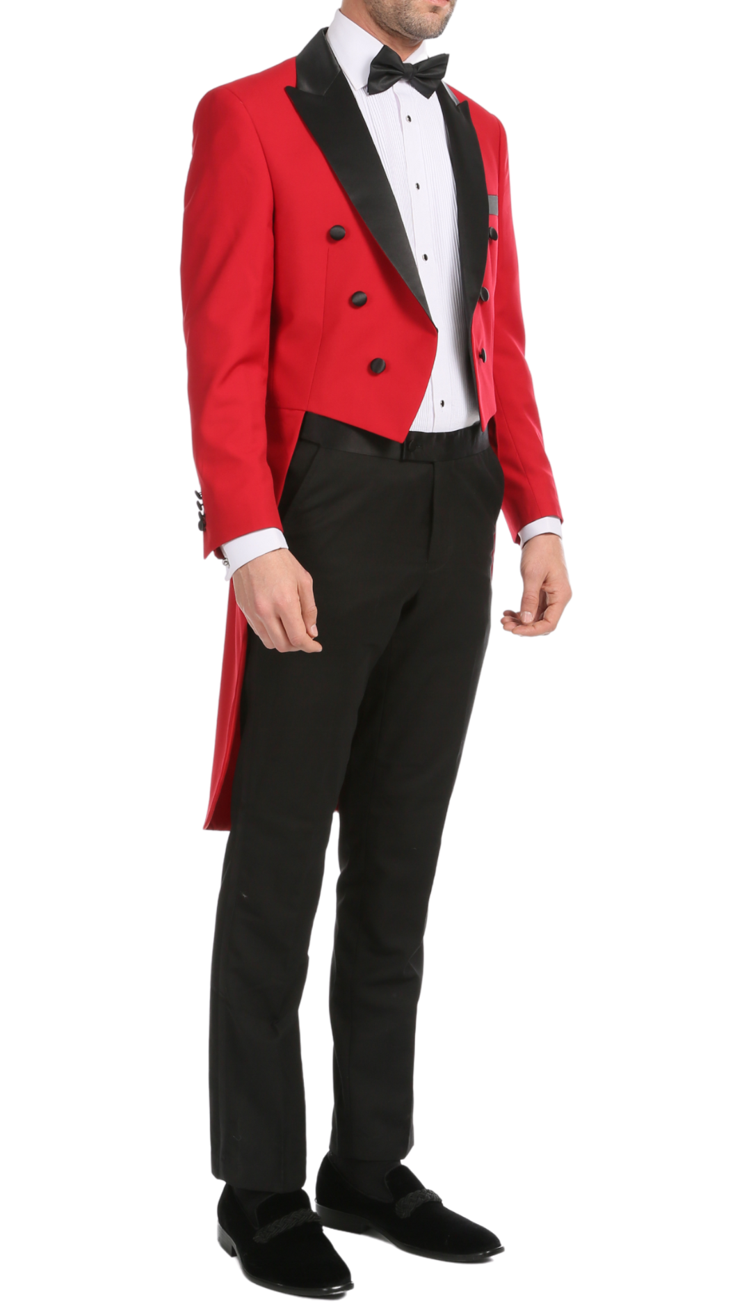 Ferrecci Men's Regular Fit Peak Lapel Red Tailcoat Tuxedo Set