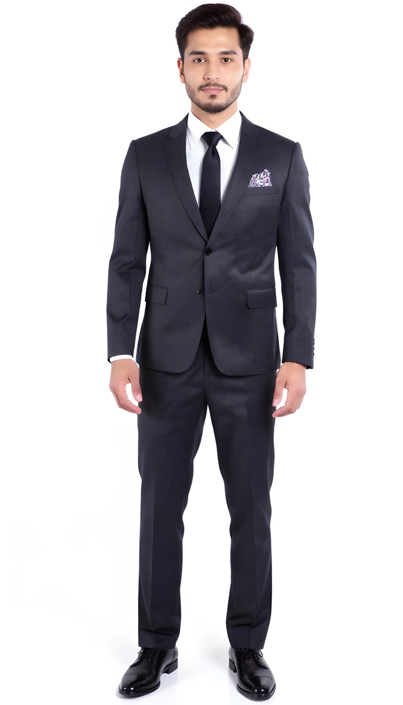 The Ironwood Cord Men's Charcoal 2 Button Slim Fit Notch Lapel Suit