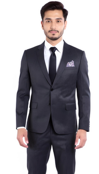The Ironwood Cord Men's Charcoal 2 Button Slim Fit Notch Lapel Suit