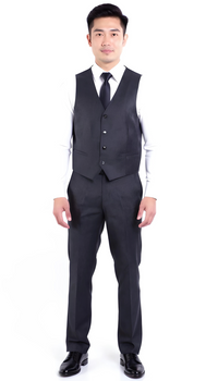 The Ironwood Cord Men's Charcoal 2 Button Slim Fit Notch Lapel Suit