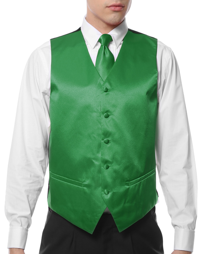 Ferrecci Mens PV600 - Green with Black Back Adjustable Vest Set