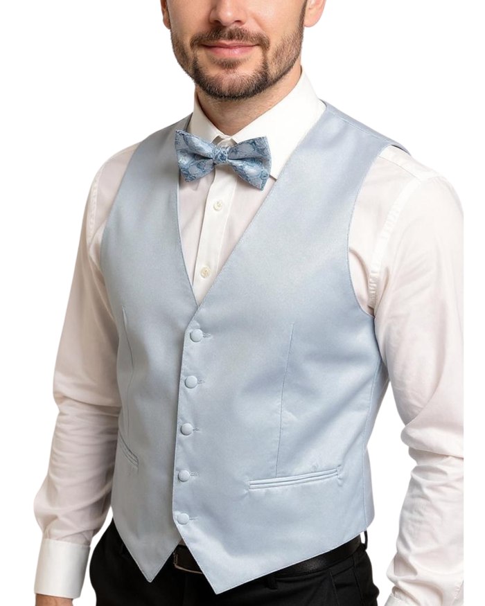 Ferrecci Mens PV600 - Sky Blue with White Back Adjustable Vest Set