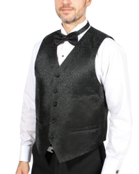 Ferrecci Mens PV50-4 Black with Black Back Vest Set