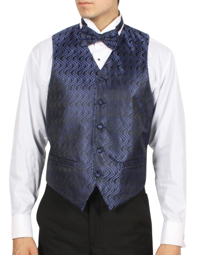 Ferrecci Mens PV150 - Navy/Black with Black Back Adjustable Vest Set