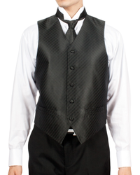 Ferrecci Mens PV300 - Black with Black Back Adjustable Diamond Vest Set