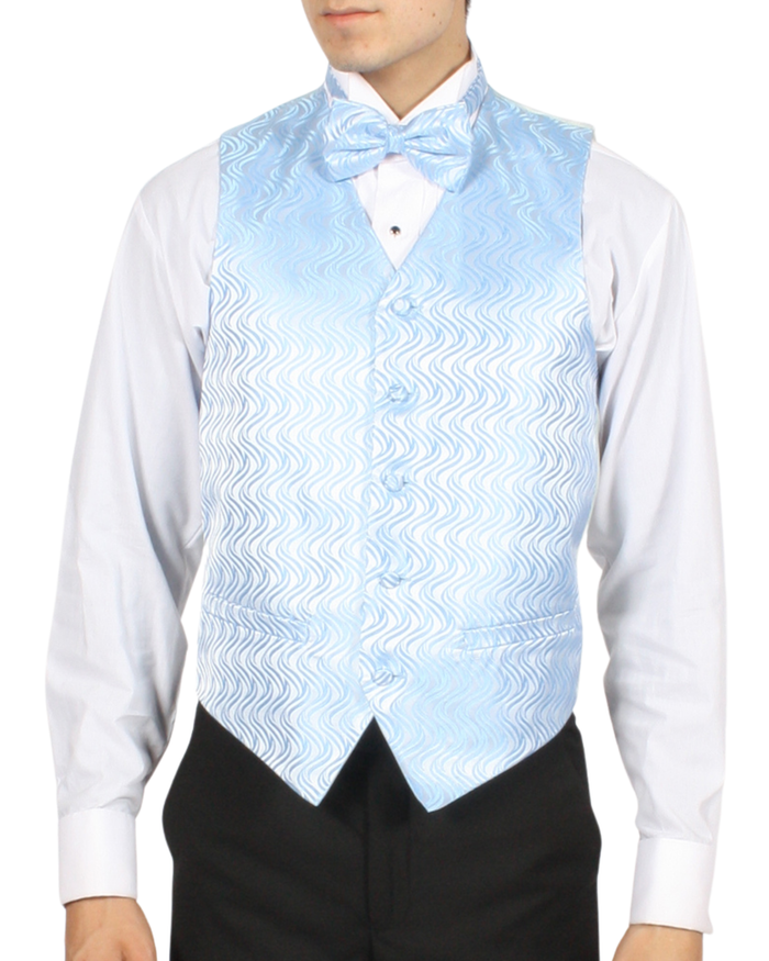 Ferrecci Mens PV150 - Sky Blue with White Back Adjustable Vest Set