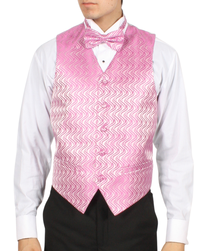 Ferrecci Mens PV150 - Pink with White Back Adjustable Vest Set