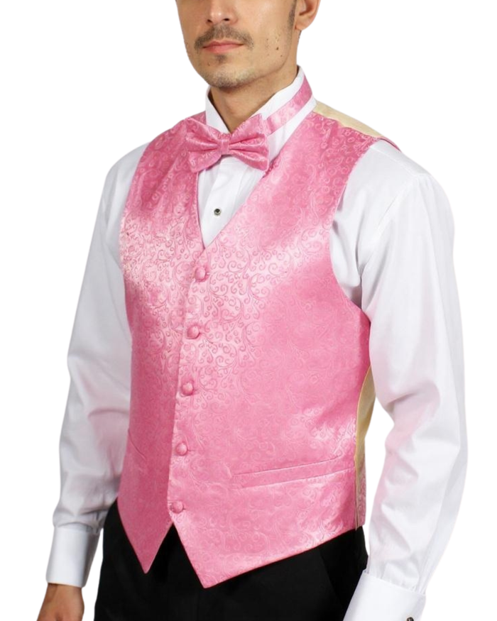 Ferrecci Mens PV50-10 Pink with Cream Back Vest Set