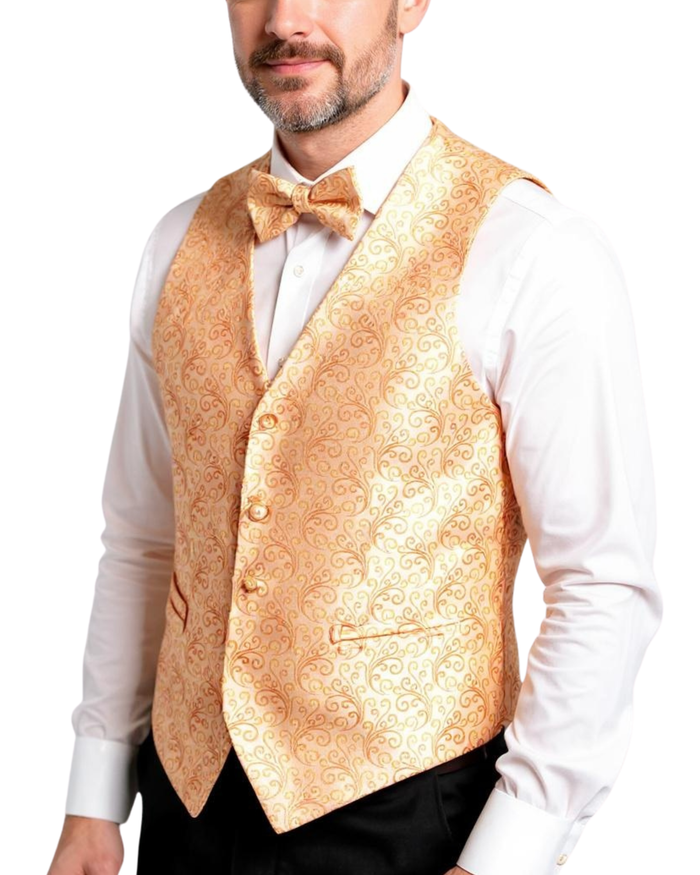 Ferrecci Mens PV50-8 Orange with Orange Back Vest Set