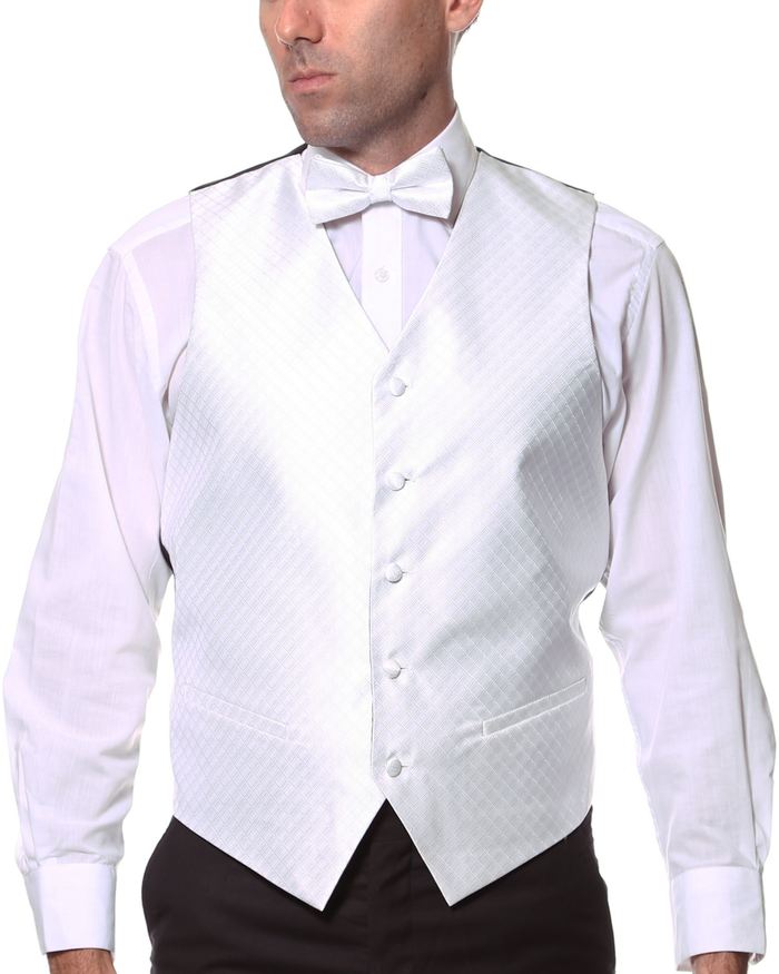 Ferrecci Mens PV300 - Beige with Black Back Adjustable Diamond Vest Set