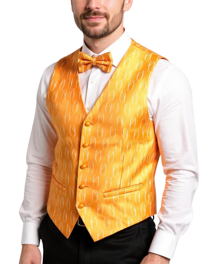 Ferrecci Mens PV100 - Orange with Orange Back Vest Set