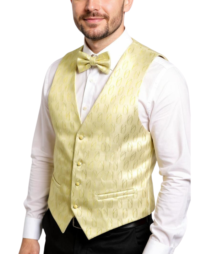 Ferrecci Mens PV100 - Lemon with White Back Vest Set