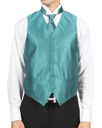 Ferrecci Mens PV300 - Blue Peacock with Black Back Adjustable Diamond Vest Set