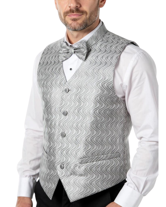 Ferrecci Mens PV150 - Gray with White Back Adjustable Vest Set