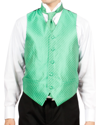 Ferrecci Mens PV300 - Emerald Green with Black Back Adjustable Diamond Vest Set